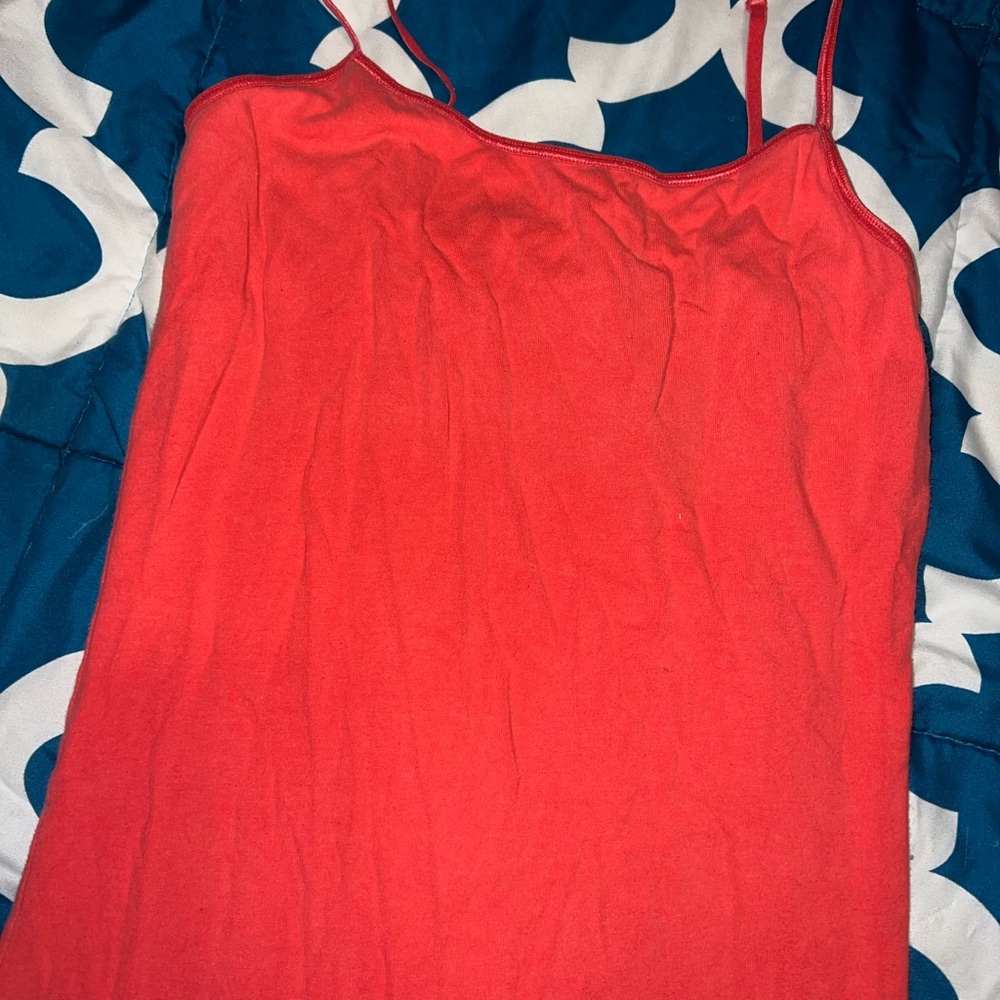 Coral Spaghetti Strap Tank Top
